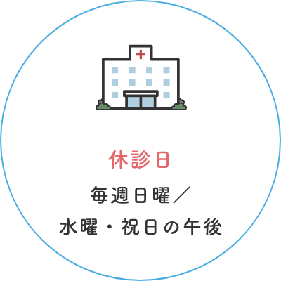 休診日 毎週日曜／水曜・祝日の午後